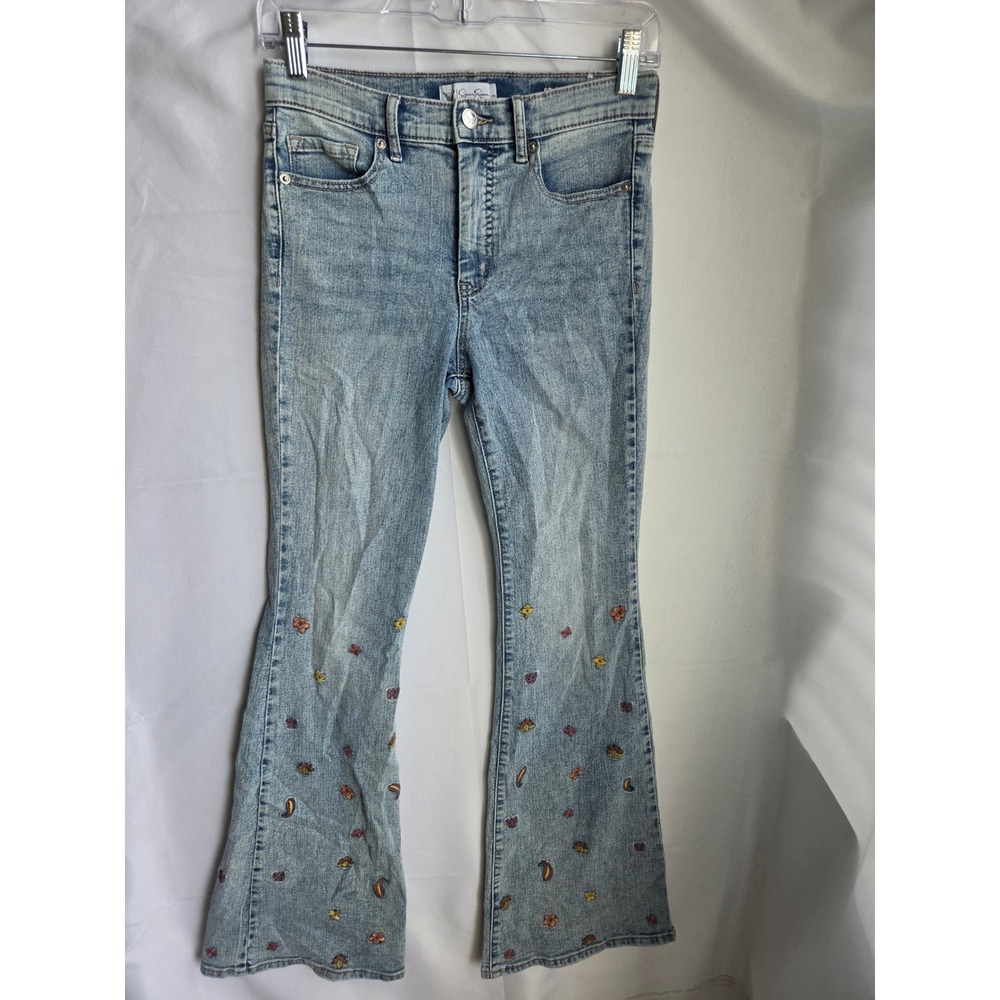 Jessica Simpson Daisy Flare Jeans Womens Blue Light Wash Slim High Flare